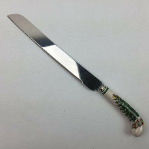 Vintage Spode Christmas Tree Cake Knife Ceramic